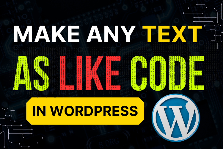 Styling code text in WordPress without plugins