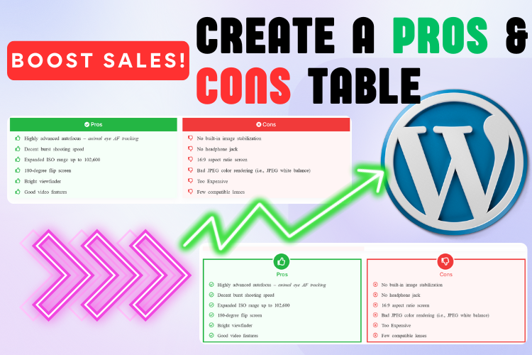 AffiliateX Amazon Affiliate Plugin Pros and Cons Table