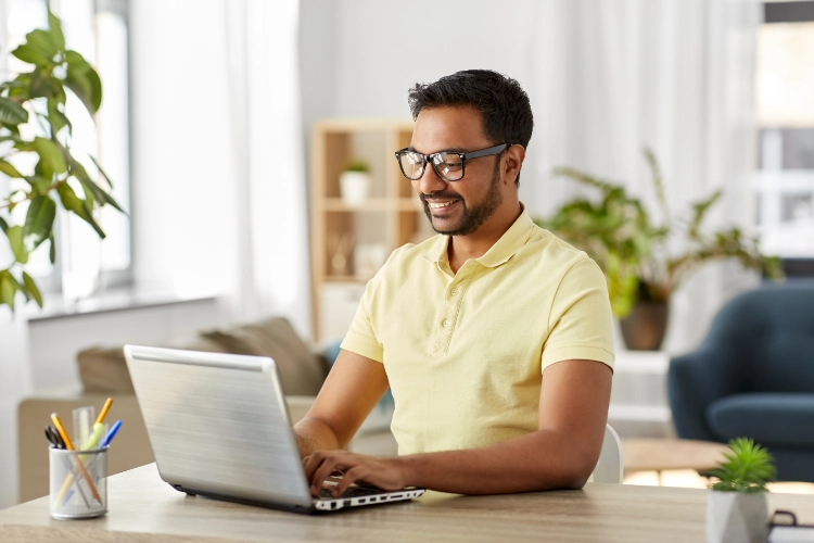 Person working on preparing blog content for formatting and publishing