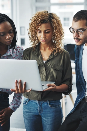 Content team reviewing blog posts and preparing articles for publishing