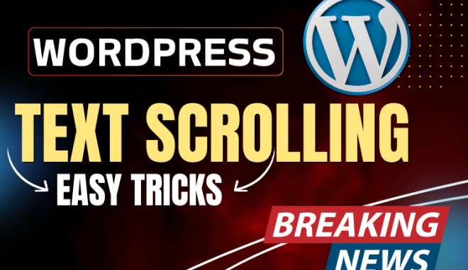 Adding auto-scrolling text to WordPress site with custom HTML