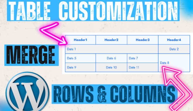 A tutorial on how to combine table rows and columns in WordPress using Gutenberg and Classic editors
