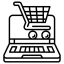 Icon representing ecommerce product listing and online store management